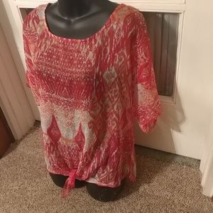 French Laundry Sheer Crop Top Blouse Size Small